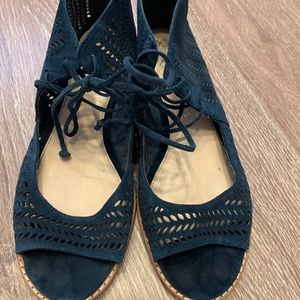 Vince Camuto Navy Zip Sandal - Size 6